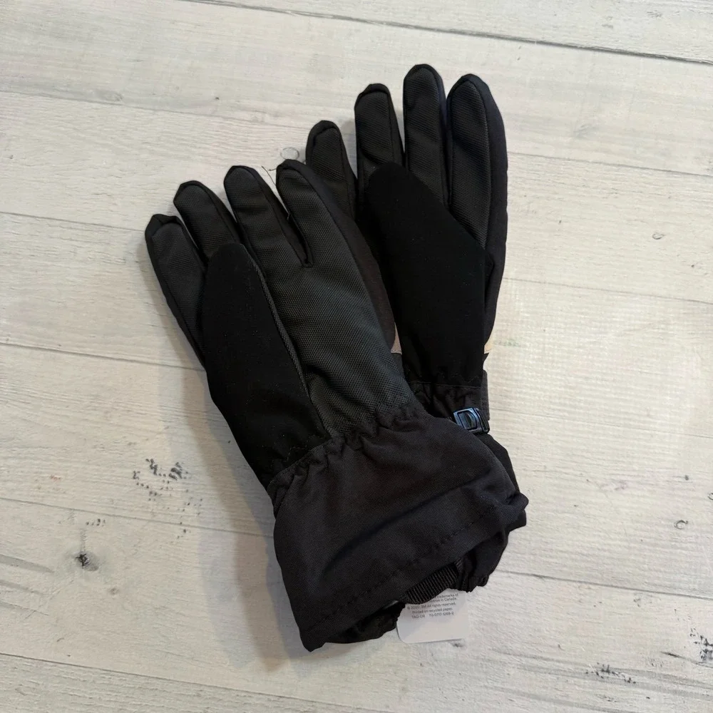 Ozark‎ Trail youth winter ski gloves black beige grey L/XL NEW